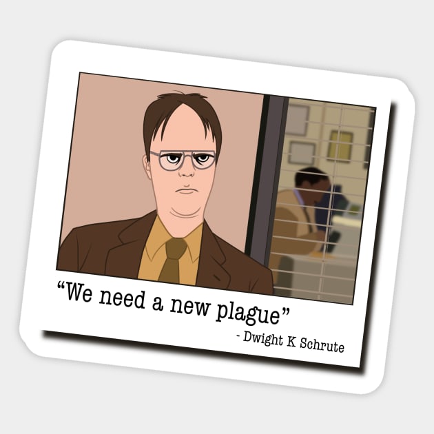 Dwight K Schrute Sticker by Newsomeillustrations